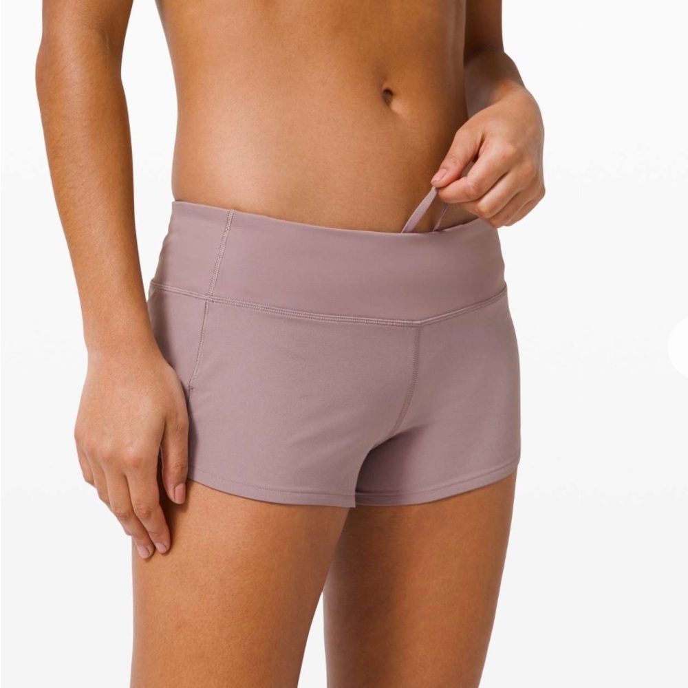 Lululemon Athletica Pink Athletic Shorts with Wide Waistband